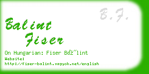 balint fiser business card